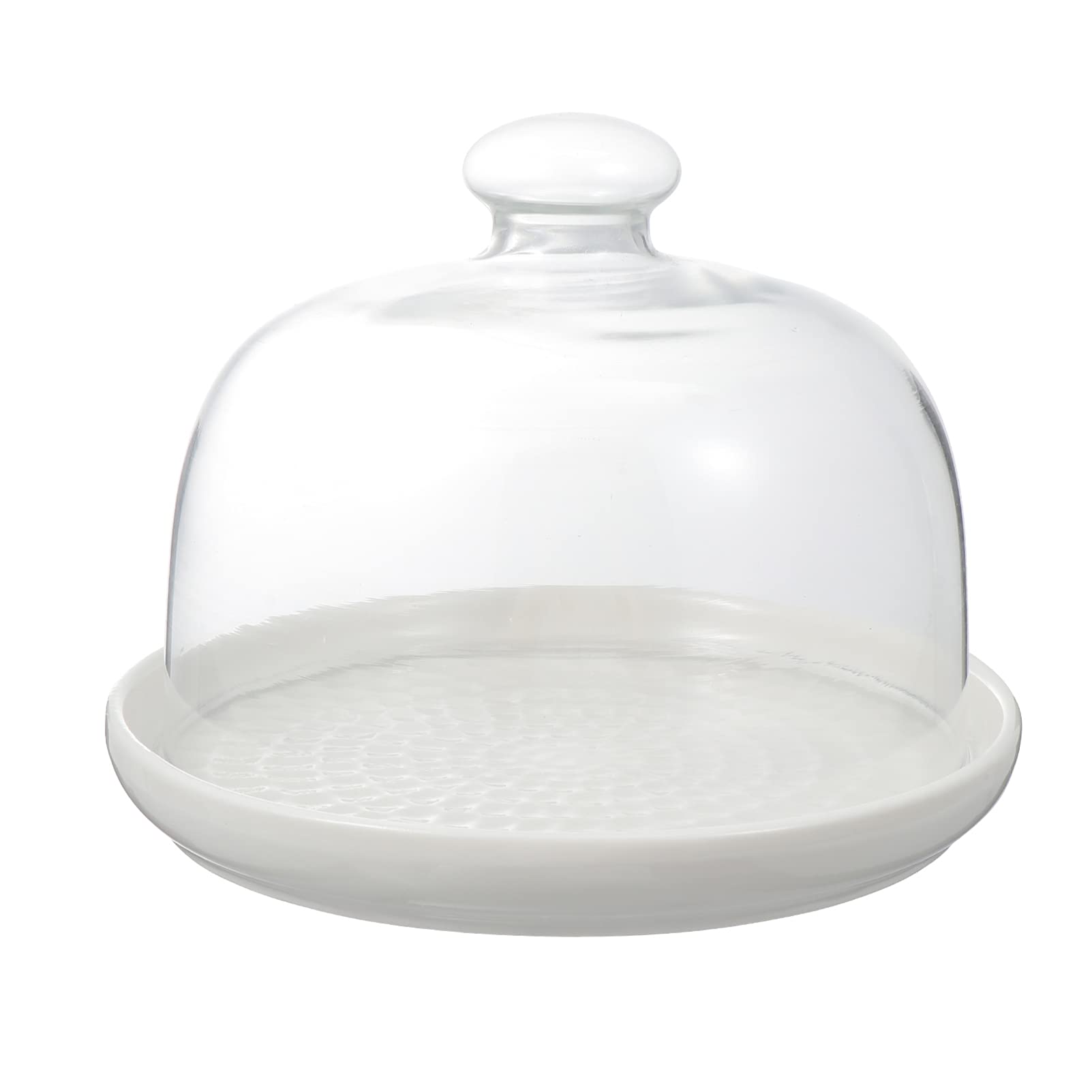 Amazon.com: Angoily Cloche Glass Dome Ceramic Cake Plate with Dome